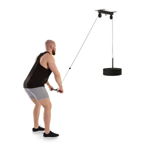 KLARFIT Hangman, škripec, stropna namestitev, 2 m kabel, palica za triceps, črna barva