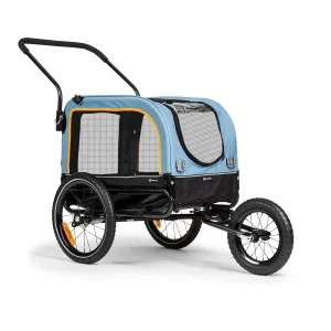KLARFIT Corgi 2 v 1, prikolica in voziček za pse, 600D Oxford, jeklena cev,  opozorilna zastava #2991