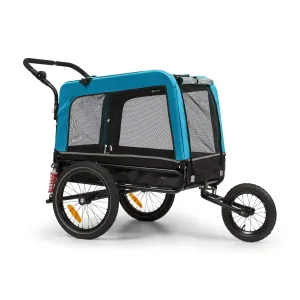 KLARFIT Husky Vario, 2-v-1, prikolica za psa, voziček za psa, cca 240 L, 600D, Oxfort, modra barva