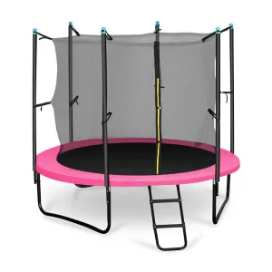 KLARFIT Rocketboy 250, 250 cm trampolin, notranja varovalna mreža, široka lestev, rožnata barva