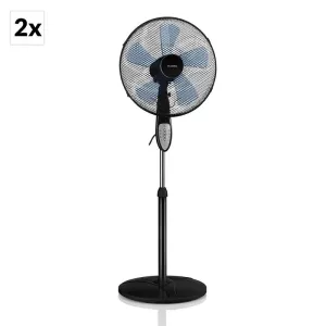 Klarstein Summerjam, 2 x stoječi ventilator, set dveh ventilatorjev, 50 W, 3 stopnje, črna barva