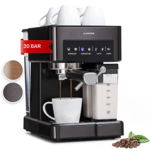 Klarstein Arabica Comfort, aparat za espresso, 1350W, 20 barov, 1,8l, nadzorna plošča na dotik #147610