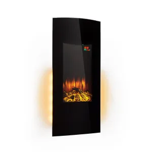 Klarstein Lamington, električni kamin, 2000 W, LED plamen, toplozračni grelec, časovnik, osvetlitev #3873