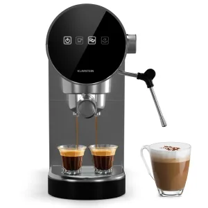 Klarstein Furore, aparat za espresso iz nerjavečega jekla, kompakten, 20 barov, digitalni zaslon, 2 skodelici
