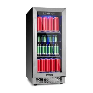 Klarstein Beerlager 86, hladilnik za pijačo, 86 l, 33 steklenic, energijski razred G, nerjaveče jeklo, črna