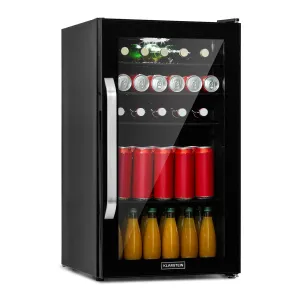 Klarstein Beersafe 3XL Onyx, hladilnik, 98 litrov, 4 police, panoramska steklena vrata