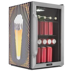 Klarstein Beersafe 70, Birra Edition, hladilnik, 70 litrov, 3 police, panoramska steklena vrata, nerjaveče jeklo #5340