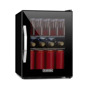 Klarstein Beersafe M Onyx, hladilnik, C, LED, dve kovinski rešetki, steklena vrata, onyx