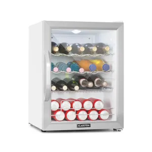 Klarstein Beersafe XL Crystal White, hladilnik, D, 60 l, LED, steklena vrata, bela/srebrna