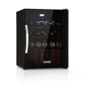 Klarstein Beersafe XL Onyx, hladilnik za pijačo, E, LED, kovinske rešetke, steklena vrata