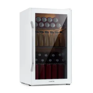 Klarstein Beersafe XXL Quartz, hladilnik, 80 litrov, 3 police, panoramska steklena vrata, nerjaveče jeklo
