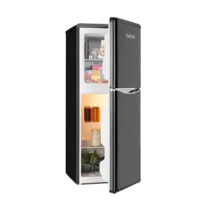 Klarstein Monroe L, kombiniran hladilnik, zamrzovalnik, 70/38l, A+, retro oblika, črna barva