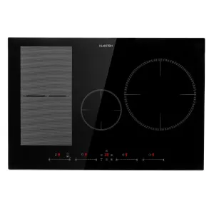 Klarstein Delicatessa 77 Hybrid, indukcijska kuhalna plošča, vgradna, 4 kuhalne plošče, 7000 W, črna