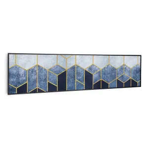 Klarstein Wonderwall Air Art Smart, infrardeč grelnik, modra črta, 120 x 30 cm, 350 W