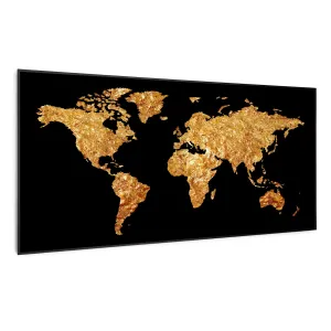 Klarstein Wonderwall Air Art Smart, infrardeči grelnik, zlat zemljevid, 120 x 60 cm, 700 W
