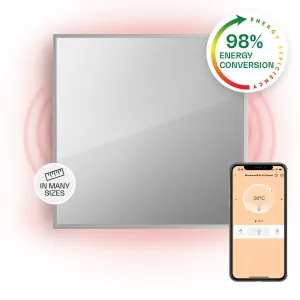 Klarstein La Palma 500 smart, pametni grelnik, 2 v 1, Infrardeči, 60 x 60 cm, 500W, ogledalo spredaj #4907