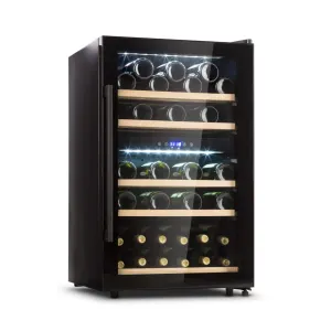 Klarstein Barossa 40D, vinska omara, 2 coni, 135 l, 41 steklenic, steklena vrata, na dotik #163785
