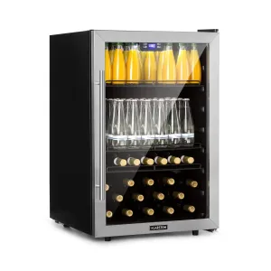 Klarstein Beersafe 5XL, hladilnik, 148 litrov, 3 police, panoramska steklena vrata, nerjaveče jeklo #164494