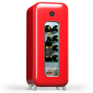 Klarstein Shirley 15 Uno, hladilnik za vino, 15 steklenic, 5 - 20 °C, upravljanje na dotik, retro #157009