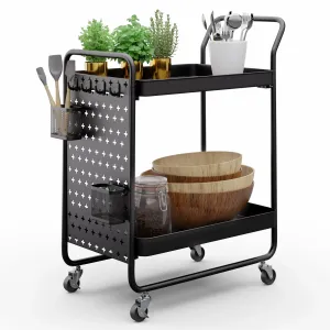 Klarstein Chibi, servirni voziček, 2 polici, kovinski, košare, kavlji, mobilen