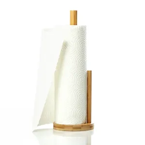 Klarstein Držalo za papirnate brisače, z vodilom, Držalo za papirnate brisače, 15 x 35,5 cm, bambus