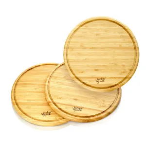 Klarstein 3-delni komplet, bambusovih desk za zajtrk, okrogle, 25 x 1,6 cm (ØxH), enostavno vzdrževanje