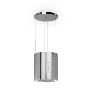Klarstein Barett, otočna kuhinjska napa, Ø 38 cm, recirkulacija 560 m³ / h, LED, filter z aktivnim ogljem, nerjaveče jeklo