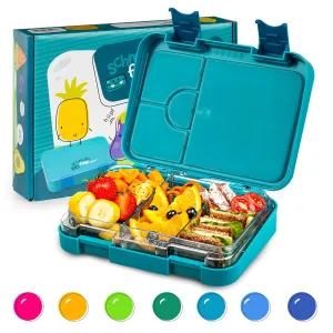 Klarstein junior Lunchbox, 6 predelkov, 21,3 x 15 x 4,5 cm (Š x V x G), brez BPA #5200