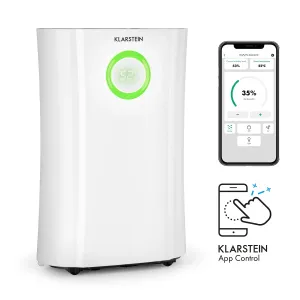 Klarstein DryFy Pro Connect, razvlažilec zraka, WiFi, kompresija, 20 l/d, 20 m², 370 W, bel