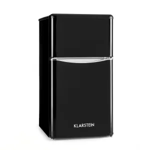 Klarstein Monroe Black, hladilnik z zamrzovalnikom, 61/24 l, F, Retrolook črna