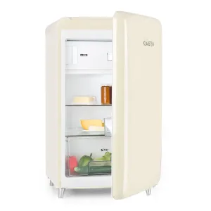 Klarstein Popart Cream, kremna barva, retro hladilnik, E, 106 l/12 l zamrzovalnik