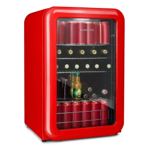 Klarstein PopLife, hladilnik za pijače, 115 l, 0 - 10 °C, retro dizajn, rdeč