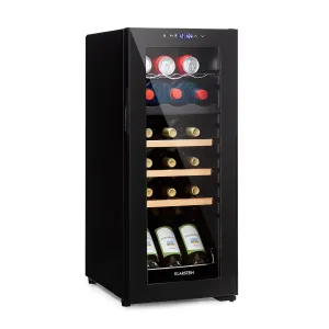 Klarstein Bovella 18 Duo+, dvo-conski hladilnik za vino, 50 l, 18 stekl., steklena vrata #3046