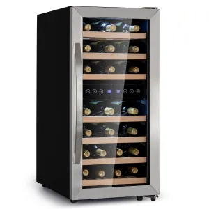 Klarstein Vinamour 33 Duo, hladilnik za vino, 2 coni, 89 l / 33 steklenic, 5-18 °C, upravljanje na dotik