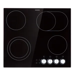 Klarstein EasyCook, steklokeramična kuhalna plošča 6100 W, z vrtljivim regulatorjem, črna