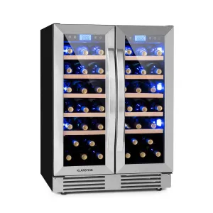 Klarstein Vinovilla Duo 42 2-conski hladilnik za vino, 126 l, 42 steklenic, 3 barve, steklen #165431