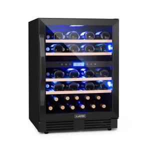 Klarstein Vinovilla Onyx 43, hladilnik za vino z dvema hladilnima conama, 129 l, 43 steklenic, 3 barve