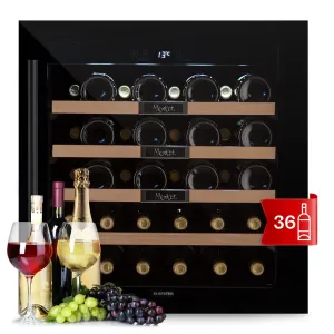 Klarstein Vinsider 36 Built-In Uno, vgradna vinoteka, 36 steklenic, 92 litrov, nerjaveče jeklo #127278