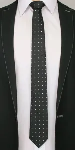 Črna pikasta moška kravata