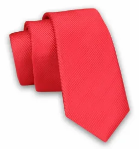 Rdeča moška kravata z nežno teksturo