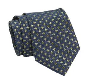 Vzorčasta modro-rumena moška kravata