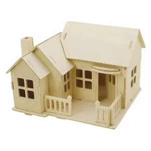 Lesena hišica - 3D igrača za sestavljanje (sestavljanka -)