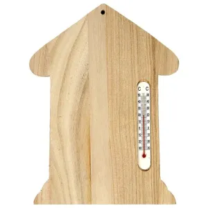 Lesena hišica s termometrom (dekoracija za dodelavo)