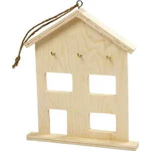 Lesena hiška za ključe (Dekoracija za ključe)