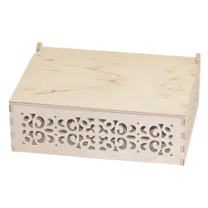 Lesena škatla izrezbarjena 232x172x82 mm (leseni polizdelki za)