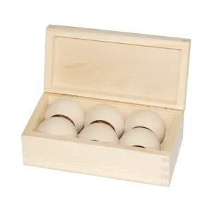 Lesena škatla s 6 obročki za serviete (Leseni izdelki za)