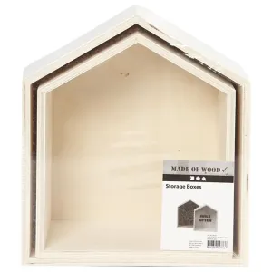 Lesene razstavne škatle - hišice (leseni izdelki za dodelavo)