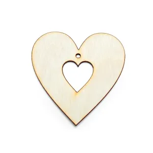 Leseni okraski za decoupage za obešanje - Srce (leseni)