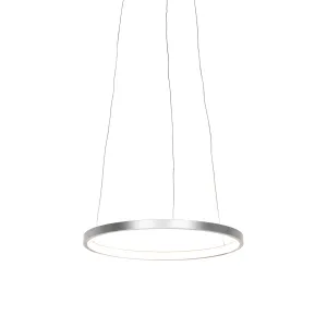 Moderna obročasta viseča svetilka srebrna 40 cm z LED - Anella