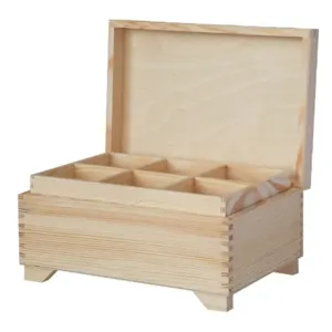 Velika lesena škatlica s pregradami (Lesena škatla za nakit)